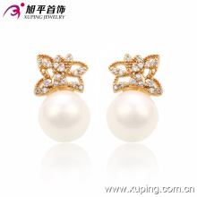 29244 El más nuevo diseño de gama alta joyería de las señoras pendientes de perlas de imitación de estilo elegante pendientes de oro